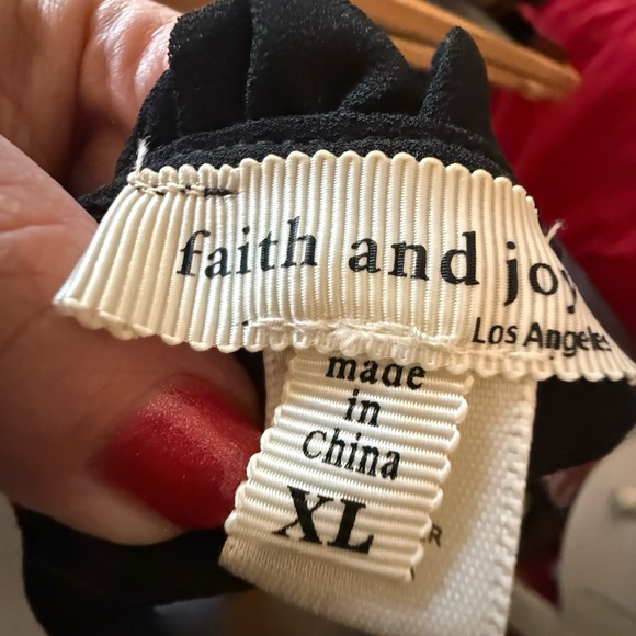 Faith and Joy Black Blouse with Silver Trim - Picture 4 of 5